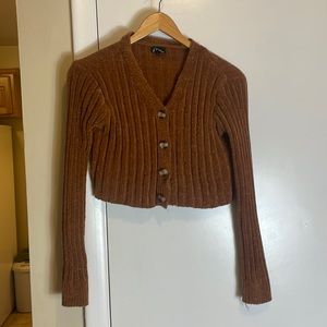 Chenille material cardigan